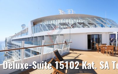 Deluxe-Suite 15102 Kat. SA Terrasse und Bugblick AIDAperla