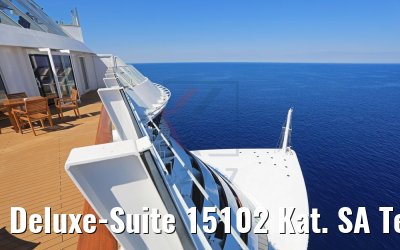 Deluxe-Suite 15102 Kat. SA Terrasse und Bugblick AIDAperla