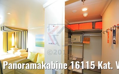 Panoramakabine 16115 Kat. VP Wohnbereich und Kleiderschrank AIDAperla