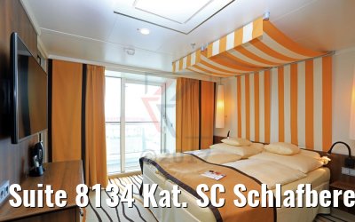 Suite 8134 Kat. SC Schlafbereich AIDAperla