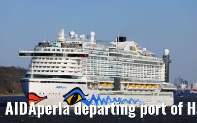 AIDAperla departing port of Hamburg 18.03.2018