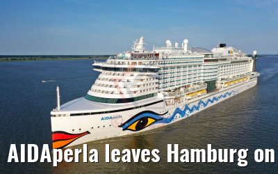 AIDAperla leaves Hamburg on June 22nd 2019