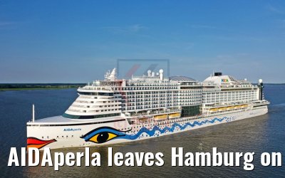 AIDAperla leaves Hamburg on June 22nd 2019