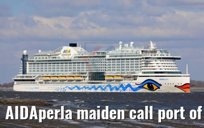 AIDAperla maiden call port of Hamburg 17.03.2018
