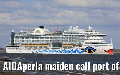 AIDAperla maiden call port of Hamburg 17.03.2018