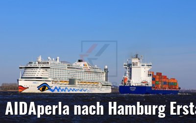 AIDAperla nach Hamburg Erstanlauf an der Lühe 18.03.2018