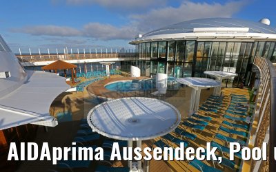 AIDAprima Aussendeck, Pool und Poolbar