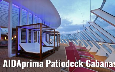 AIDAprima Patiodeck Cabanas und Sonnenliegen