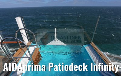 AIDAprima Patiodeck Infinity-Pool mit Bugblick