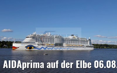 AIDAprima auf der Elbe 06.08.2016