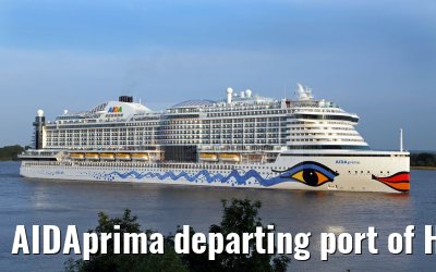 AIDAprima departing port of Hamburg 28.05.2016