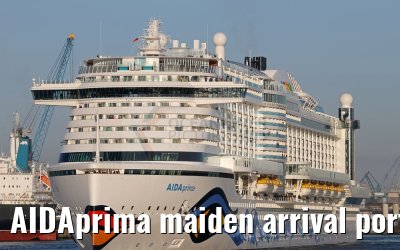AIDAprima maiden arrival port of Hamburg 21. April 2016