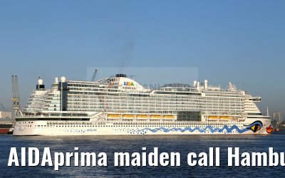 AIDAprima maiden call Hamburg 21.04.2016