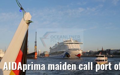 AIDAprima maiden call port of Hamburg 21.04.2016