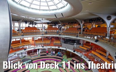 Blick von Deck 11 ins Theatrium AIDAsol