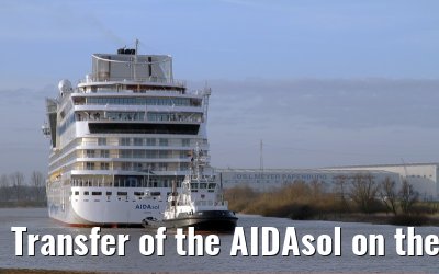 Transfer of the AIDAsol on the Ems on 11 March 2011 between Papenburg and Leer