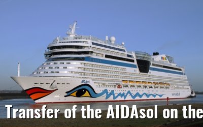 Transfer of the AIDAsol on the Ems on 11 March 2011 between Papenburg and Leer