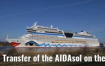 Transfer of the AIDAsol on the Ems on 11 March 2011 between Papenburg and Leer