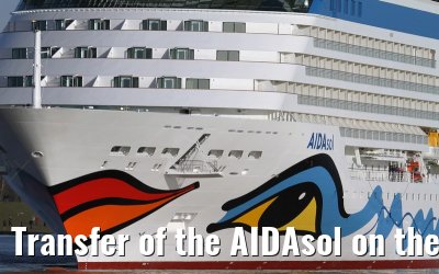 Transfer of the AIDAsol on the Ems on 11 March 2011 between Papenburg and Leer