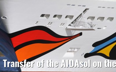 Transfer of the AIDAsol on the Ems on 11 March 2011 between Papenburg and Leer