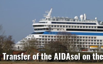 Transfer of the AIDAsol on the Ems on 11 March 2011 between Papenburg and Leer