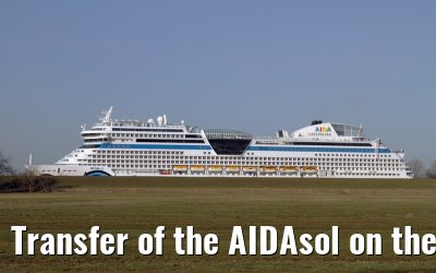 Transfer of the AIDAsol on the Ems on 11 March 2011 between Papenburg and Leer