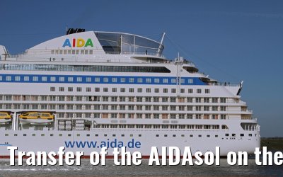 Transfer of the AIDAsol on the Ems on 11 March 2011 between Papenburg and Leer