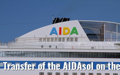 Transfer of the AIDAsol on the Ems on 11 March 2011 between Papenburg and Leer