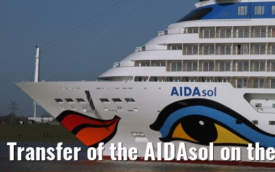 Transfer of the AIDAsol on the Ems on 11 March 2011 between Papenburg and Leer