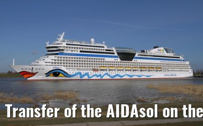 Transfer of the AIDAsol on the Ems on 11 March 2011 between Papenburg and Leer