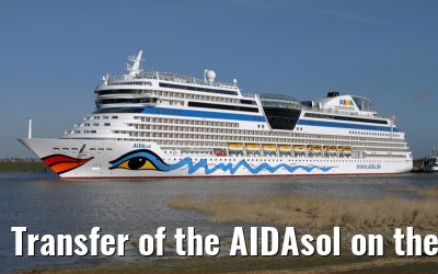 Transfer of the AIDAsol on the Ems on 11 March 2011 between Papenburg and Leer