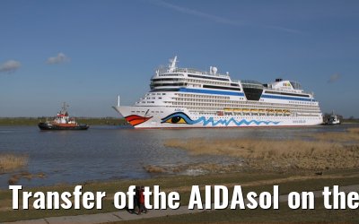 Transfer of the AIDAsol on the Ems on 11 March 2011 between Papenburg and Leer