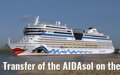 Transfer of the AIDAsol on the Ems on 11 March 2011 between Papenburg and Leer