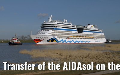 Transfer of the AIDAsol on the Ems on 11 March 2011 between Papenburg and Leer