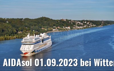 AIDAsol 01.09.2023 bei Wittenbergen