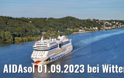 AIDAsol 01.09.2023 bei Wittenbergen