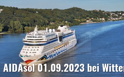 AIDAsol 01.09.2023 bei Wittenbergen