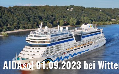 AIDAsol 01.09.2023 bei Wittenbergen