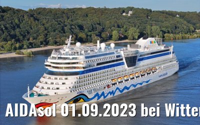 AIDAsol 01.09.2023 bei Wittenbergen