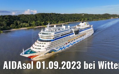 AIDAsol 01.09.2023 bei Wittenbergen