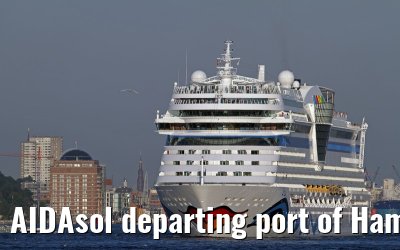 AIDAsol departing port of Hamburg, 06. September 2013