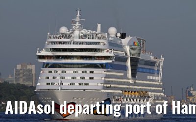 AIDAsol departing port of Hamburg, 06. September 2013