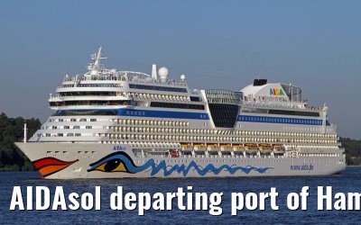 AIDAsol departing port of Hamburg, 06. September 2013