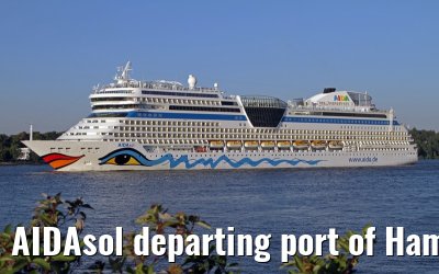 AIDAsol departing port of Hamburg, 06. September 2013