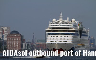 AIDAsol outbound port of Hamburg, 13. July 2013