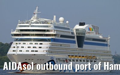AIDAsol outbound port of Hamburg, 13. July 2013