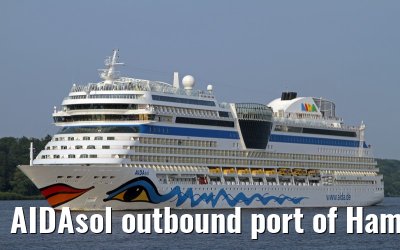 AIDAsol outbound port of Hamburg, 13. July 2013