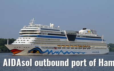 AIDAsol outbound port of Hamburg, 13. July 2013