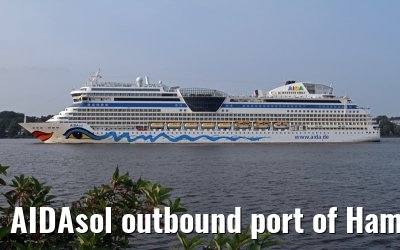 AIDAsol outbound port of Hamburg, 13. July 2013