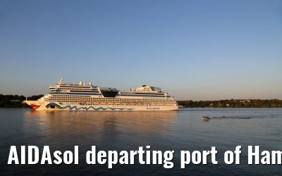 AIDAsol departing port of Hamburg, 27. September 2014